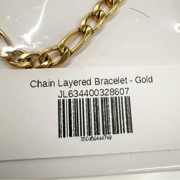 NWT Petit Moments Gold Chain Layered Bracelet - Picture 3 of 3